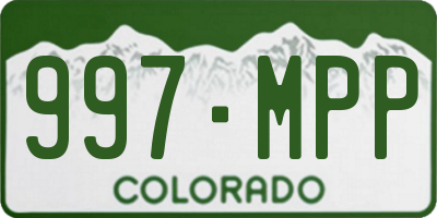 CO license plate 997MPP