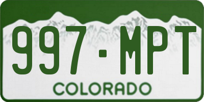 CO license plate 997MPT