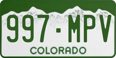 CO license plate 997MPV