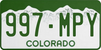 CO license plate 997MPY