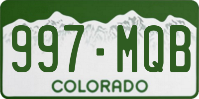 CO license plate 997MQB