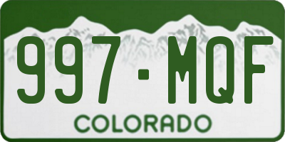 CO license plate 997MQF