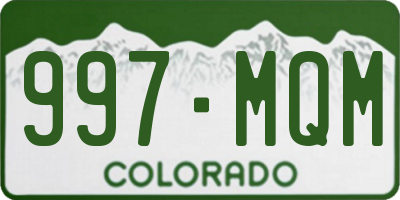 CO license plate 997MQM
