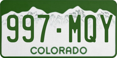 CO license plate 997MQY