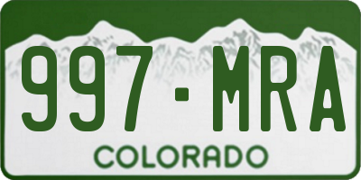 CO license plate 997MRA