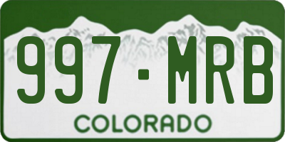 CO license plate 997MRB