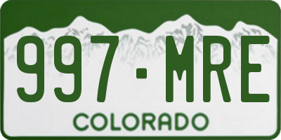 CO license plate 997MRE