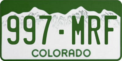 CO license plate 997MRF