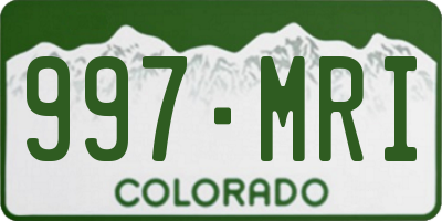 CO license plate 997MRI
