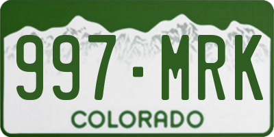 CO license plate 997MRK