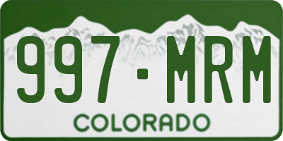 CO license plate 997MRM