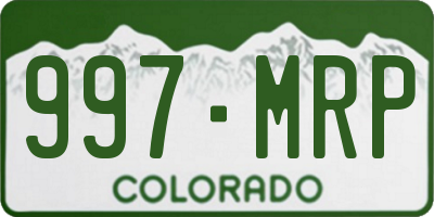 CO license plate 997MRP