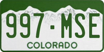 CO license plate 997MSE