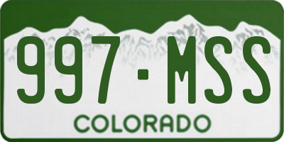 CO license plate 997MSS