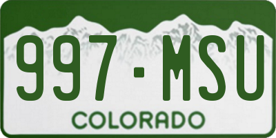 CO license plate 997MSU