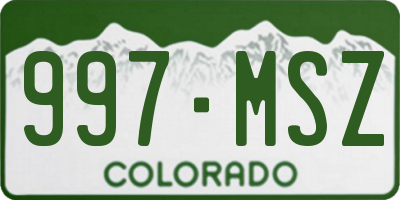 CO license plate 997MSZ