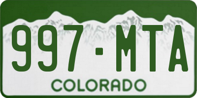 CO license plate 997MTA
