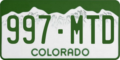 CO license plate 997MTD