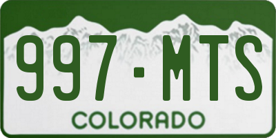 CO license plate 997MTS