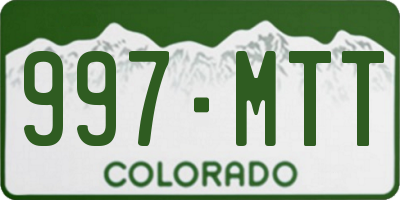 CO license plate 997MTT