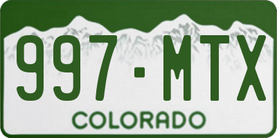 CO license plate 997MTX