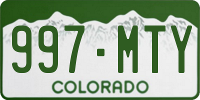 CO license plate 997MTY