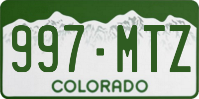 CO license plate 997MTZ