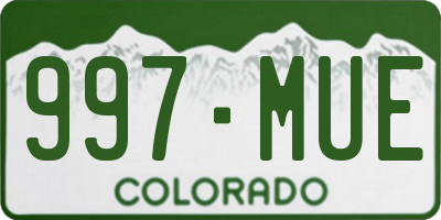 CO license plate 997MUE