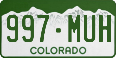 CO license plate 997MUH