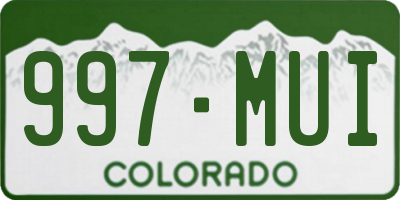 CO license plate 997MUI