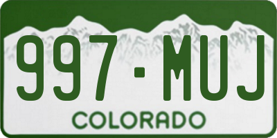 CO license plate 997MUJ