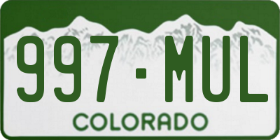 CO license plate 997MUL