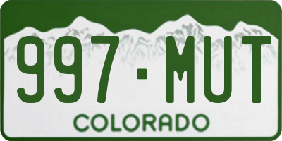 CO license plate 997MUT