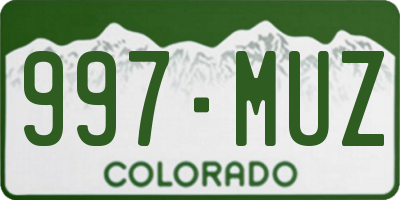 CO license plate 997MUZ