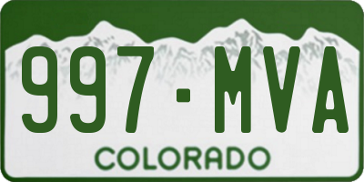 CO license plate 997MVA