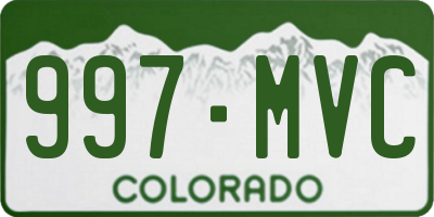 CO license plate 997MVC