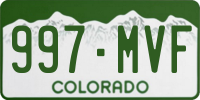 CO license plate 997MVF