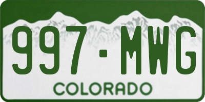 CO license plate 997MWG