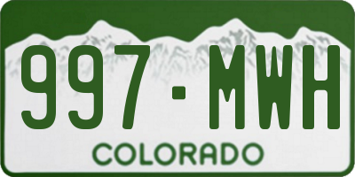 CO license plate 997MWH