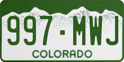 CO license plate 997MWJ