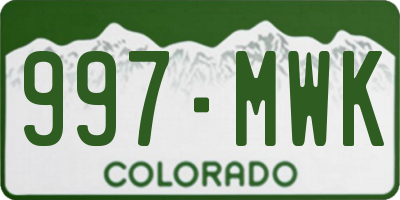 CO license plate 997MWK