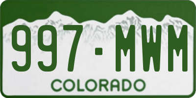 CO license plate 997MWM