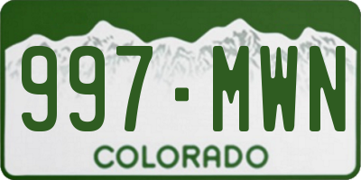 CO license plate 997MWN