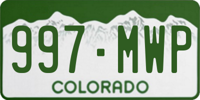 CO license plate 997MWP