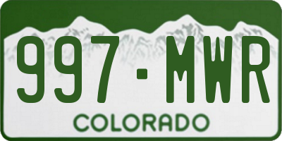 CO license plate 997MWR