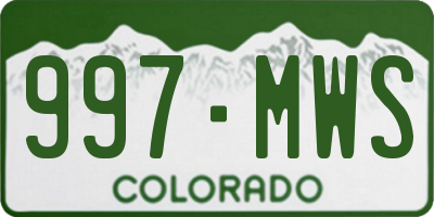 CO license plate 997MWS