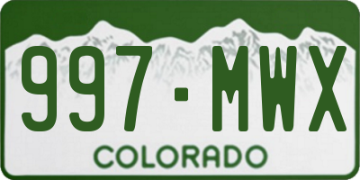CO license plate 997MWX