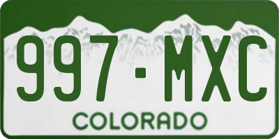 CO license plate 997MXC