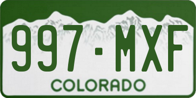 CO license plate 997MXF