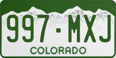 CO license plate 997MXJ